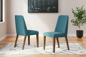 Lyncott - Dining Uph Side Chair (Set of 2) - Blue / Brown - Best Buy Furniture