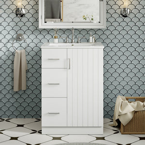 Bathroom Vanity With Under Mount Sink, 2 Drawers And Soft Closing Door