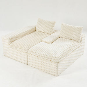 Modular Sofa, Convertible Twin Seat With Chaise Lounge