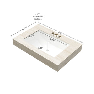 30" Roma Travertine-Pattern Sintered Stone Countertop