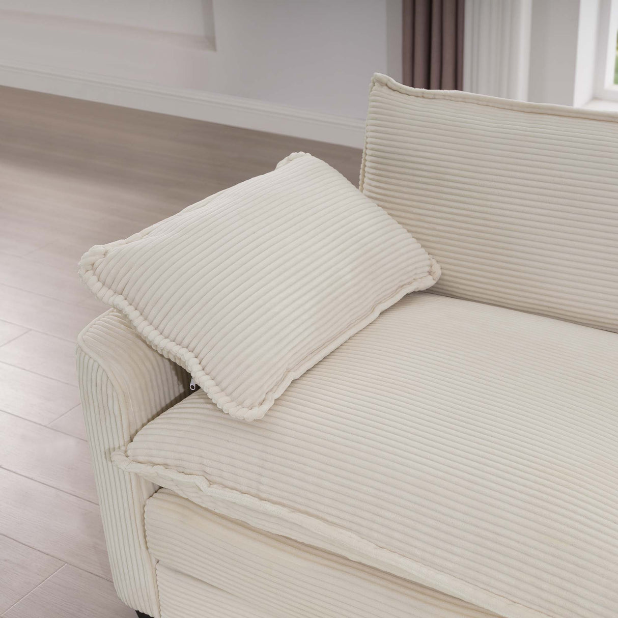Modern Classic Fabric Single Chair Deep Seat Sofa With Pillow
