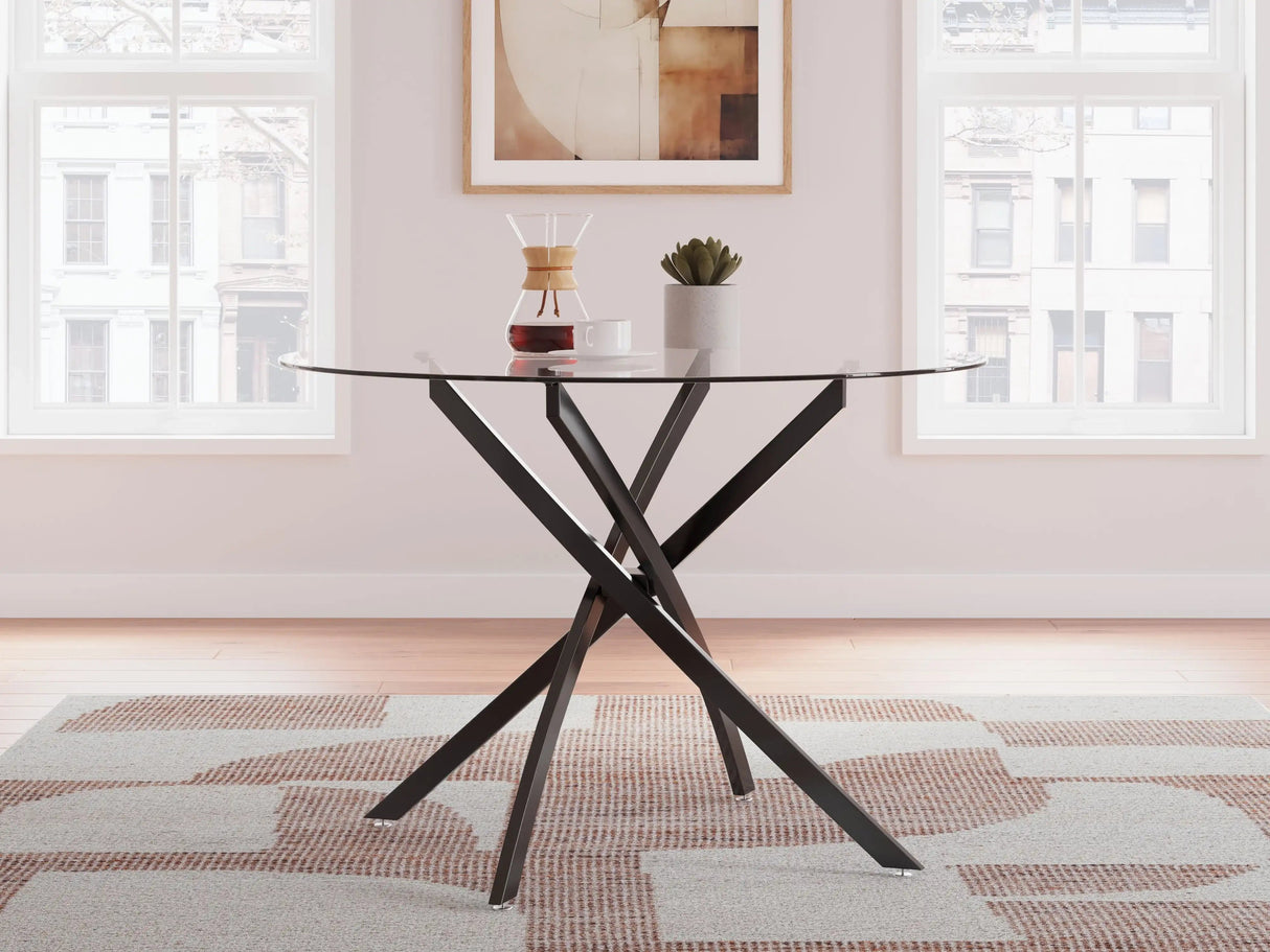 Pharwynn - Round Dining Room Table - Black - Best Buy Furniture