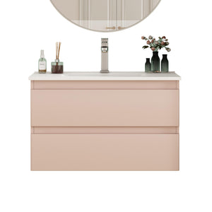 32-Inch Wall-Mounted Bathroom Vanity With Sink Combo