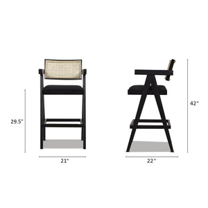 Milan - Modern Webbing Back Stool With Arms (Set of 3)