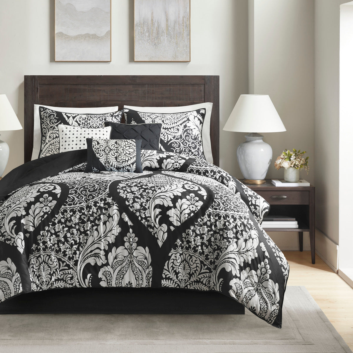 7 Piece Cotton Printed Comforter Set