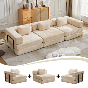 Convertible Floor Sofa Bed, Boneless Modular Sectional Sofa For Living Room