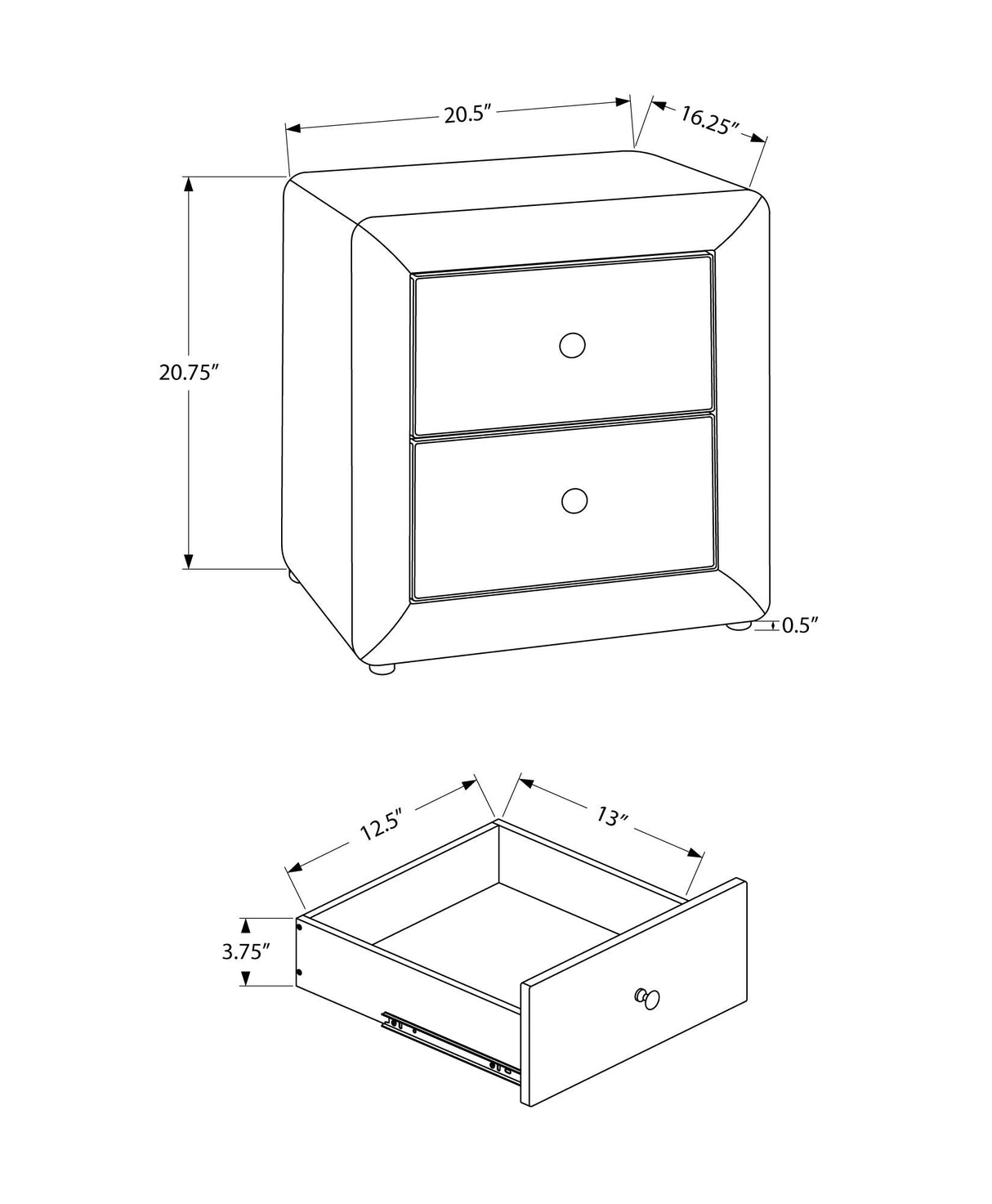 Nightstand, Storage Drawer Versatile Use, Upholstered, Transitional - Best Buy Furniture