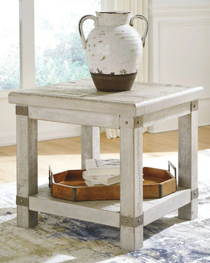 Carynhurst - Rectangular End Table - White Wash Gray - Best Buy Furniture