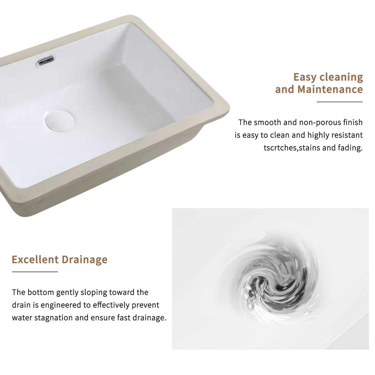 Rectangular Undermount Bathroom Sink