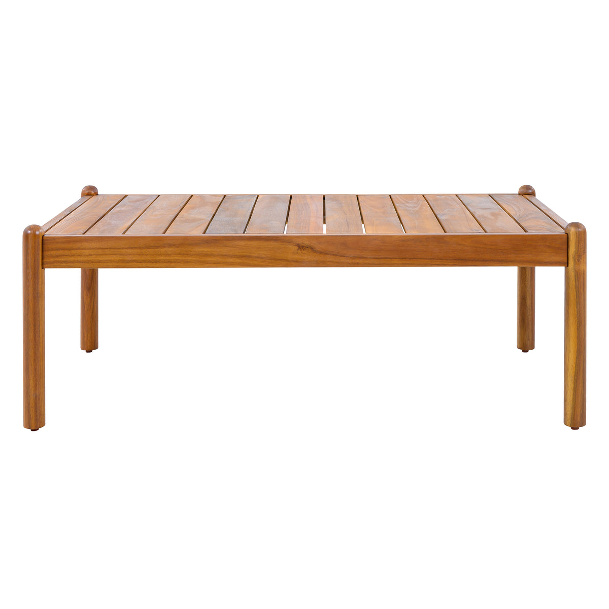 Outdoor Acacia Wood Coffee Table, Teak Finish