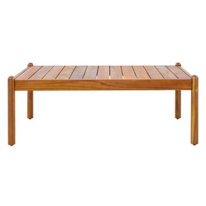 Outdoor Acacia Wood Coffee Table, Teak Finish