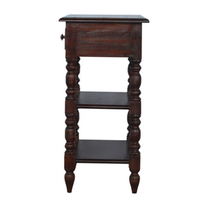 Solid Wood Turned Occasional Table, 1-Drawer