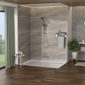 Dual Shower Head With Adjustable Slide Bar And Multi Function Settings