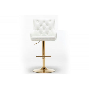 Adjustable Swivel Bar Stool With Nailhead Trim (Set of 2)