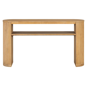 Console Table With Fluted Legs, Open Shelf