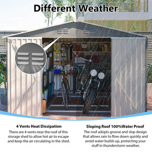 10x14 Ft Outdoor Metal Storage Shed