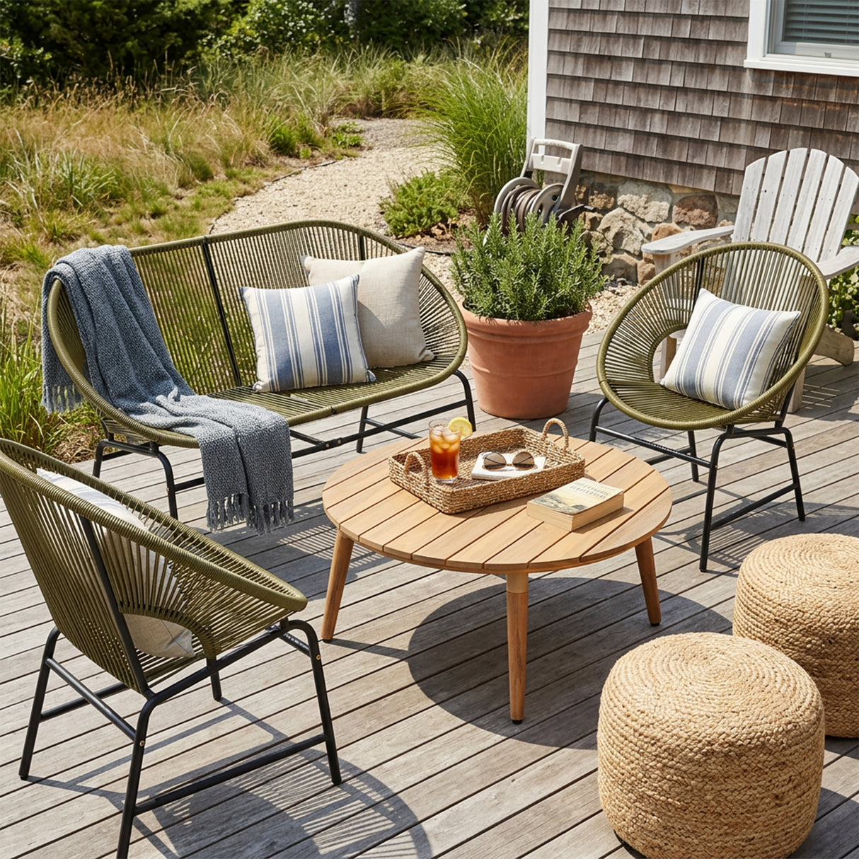 Nusa Outdoor Patio 4-Pcs Chat Set