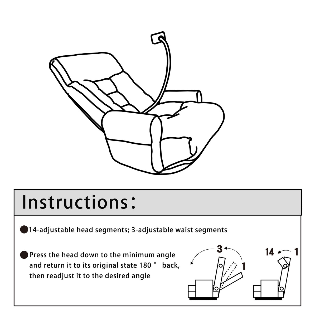 Adjustable Swivel Lounge Chair With 360 Degree Rotating Seat And Headrest Support