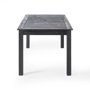 Outdoor Acacia Wood 7 Piece Expandable Dining Set, Sandblasted
