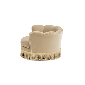 Clara 34.5" Scalloped Pet Sofa Bed, Medium, Fawn
