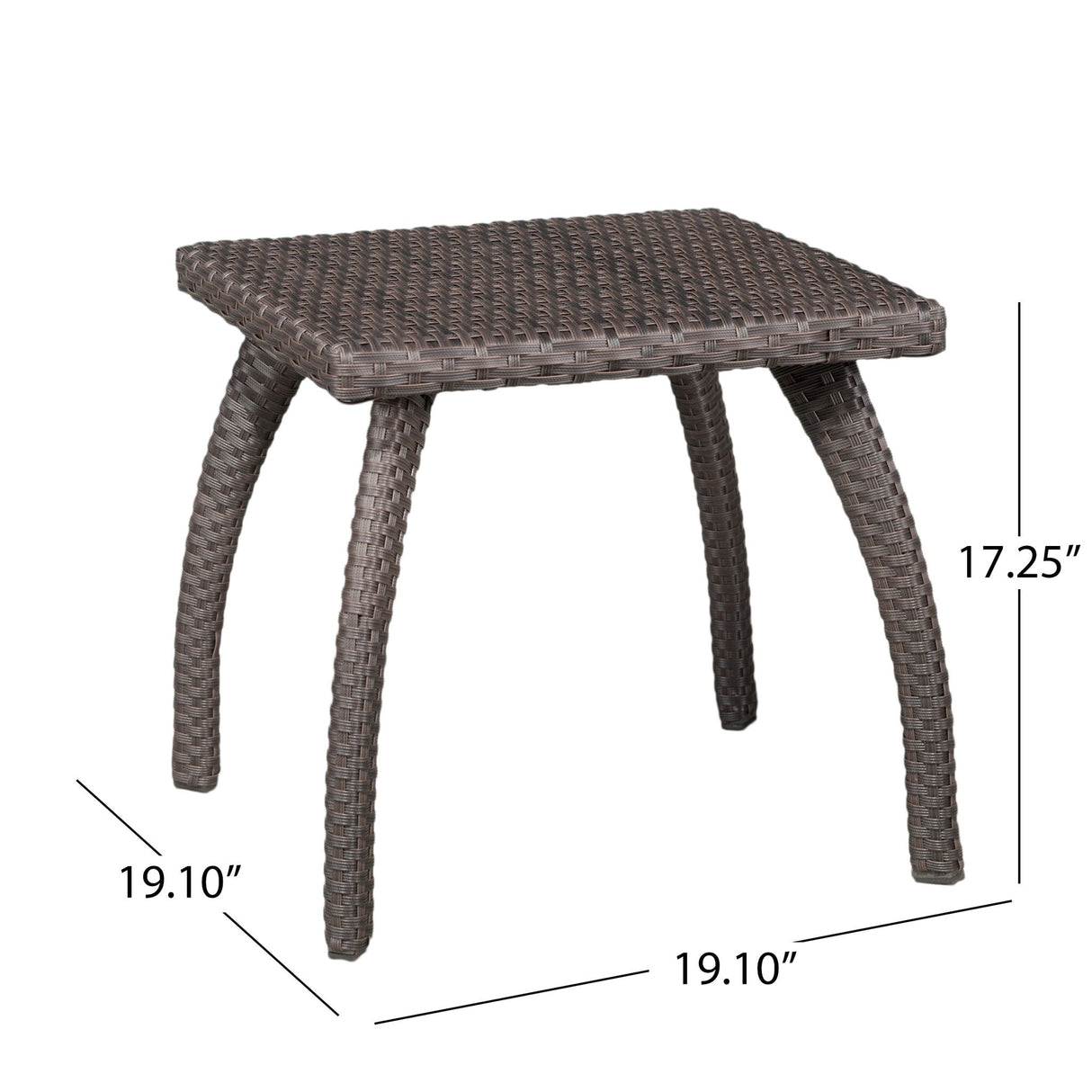 Luminant - Outdoor Side Table With Iron Frame - Brown - Best Buy Furniture