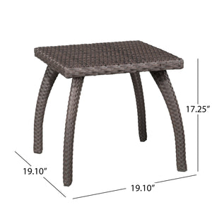 Luminant - Outdoor Side Table With Iron Frame - Brown - Best Buy Furniture