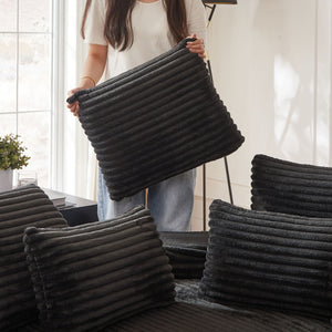 Semi Circular 2 In 1 Sofa Bed With Neck Pillow And Throw Pillows