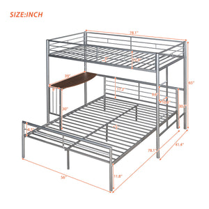 Bunk Bed With Desk, Ladder And Quality Slats For Bedroom