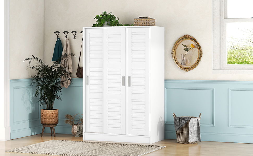 3 Door Shutter Wardrobe & Shelves