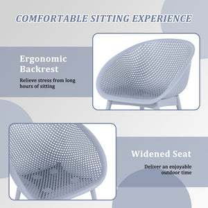 4 Pack Lounge Chair Set With Long Table