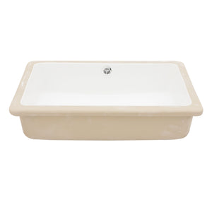 Modern Ceramic Rectangular Undermount Bathroom Sink With Overflow