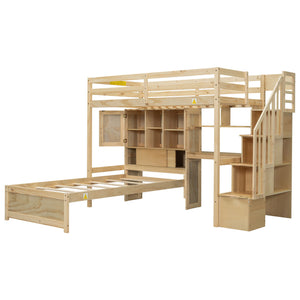 Loft Bed With Built In Desk And Staircase