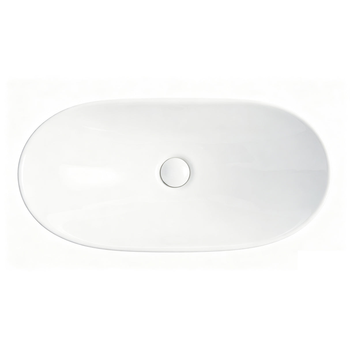 White Oval Ceramic Vessel Sink