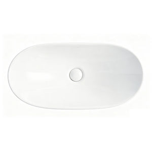 White Oval Ceramic Vessel Sink