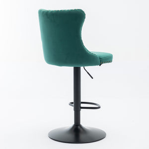 Swivel Barstools Adjusatble Seat Height, Modern Upholstered Bar Stools With Backs Comfortable Tufted For Home Pub And Kitchen Island (Set of 2)