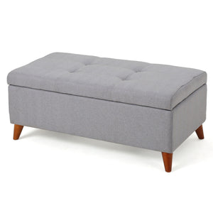 Kinetics - Upholstered Storage Ottoman With Lift-Top And Button Tufted Seat - Light Gray - Best Buy Furniture