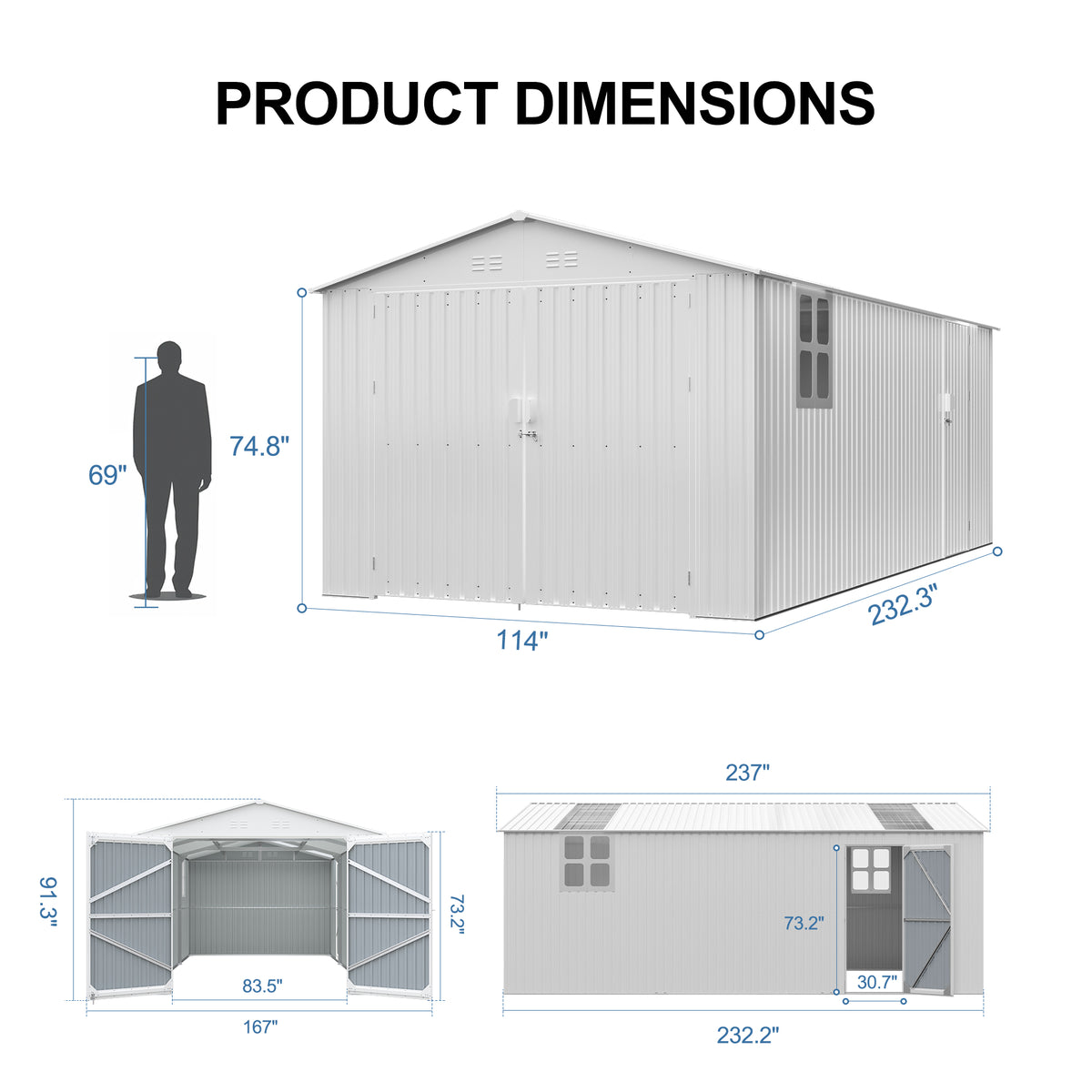 Outdoor Storage Shed 20x10 FT