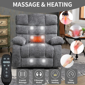Lift Recliner Chair Heat Massage Dual Motor Infinite Position