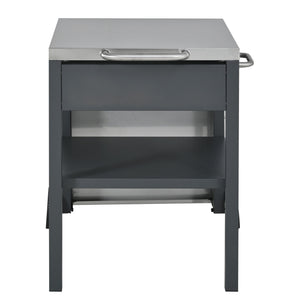 Foldable Outdoor Kitchen Cart With Storage For Patio