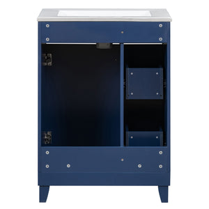 Transitional Style Bathroom Vanity Cabinet With Ceramic Sink