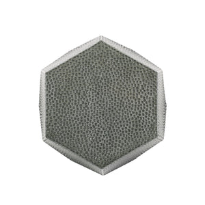 Modern Hammered Iron Geometric End Table