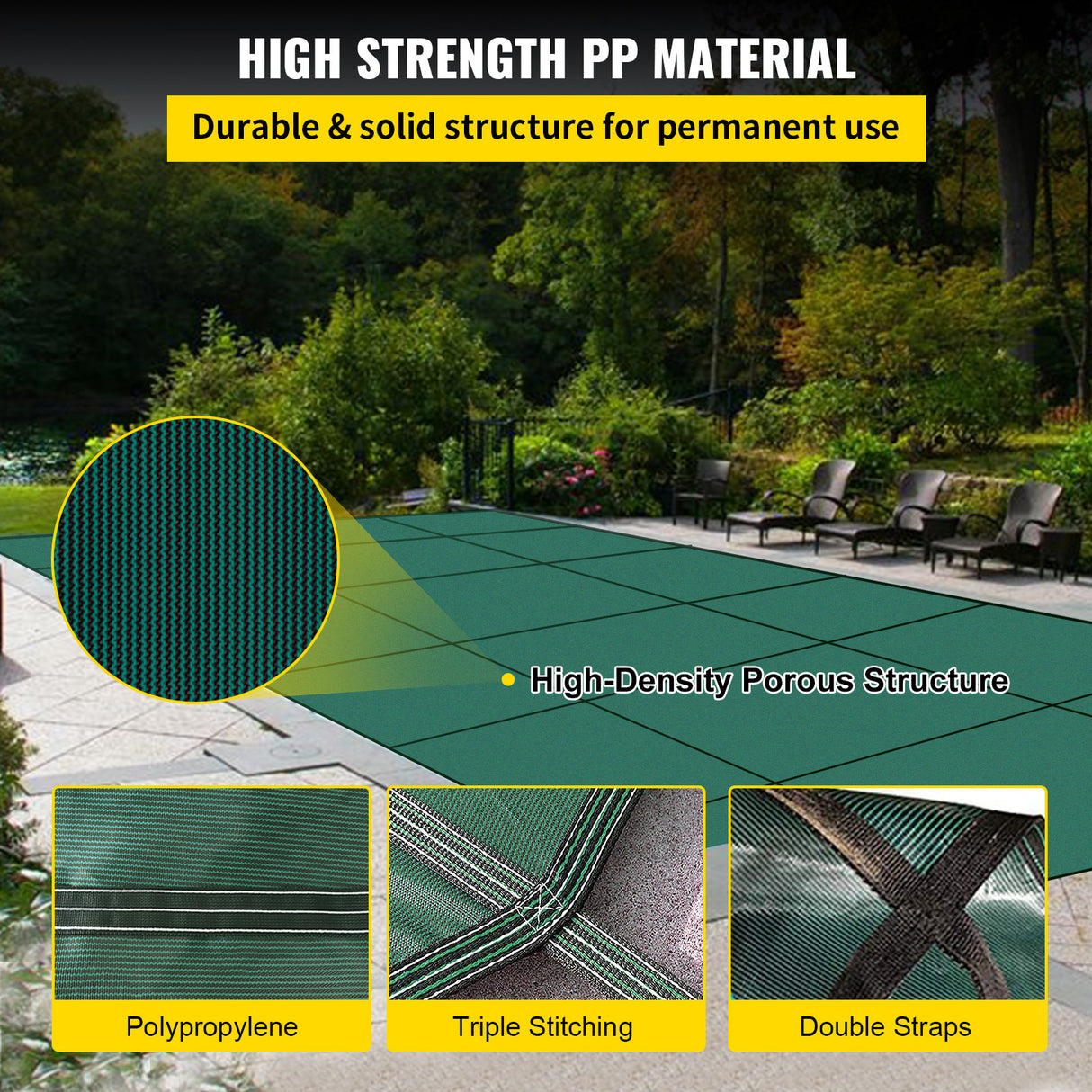 Pool Safety Cover Fits 20x40ft Rectangle Inground Safety Pool Cover