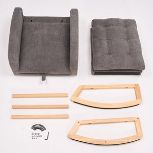 Accent Rocking Chair With Footrest, High Back