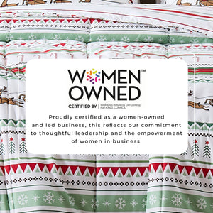 Reversible Christmas Comforter and Sham Set - Holiday / Lodge Odette Collection