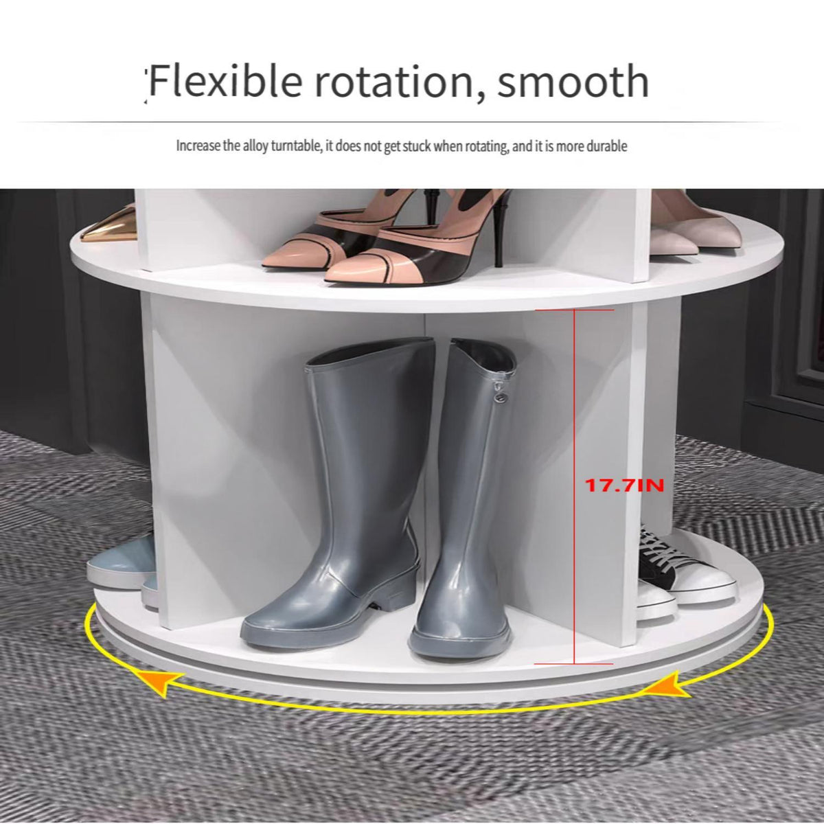 eHeng 8 Tier Rotating Shoe Rack Tower with 360 Degree Spinning - view 2