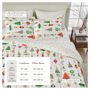 Reversible Christmas Comforter and Sham Set - Holiday Lodge Odette Collection