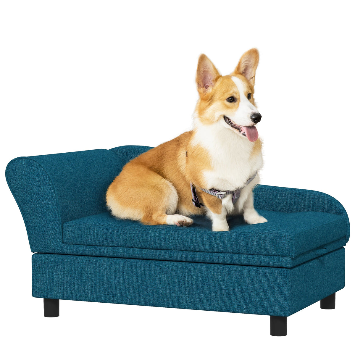 Elevated Pet Sofa Bed with Storage - view 2