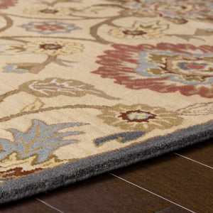 Caesar 1116 Hand Tufted Beige & Rust Wool Rug