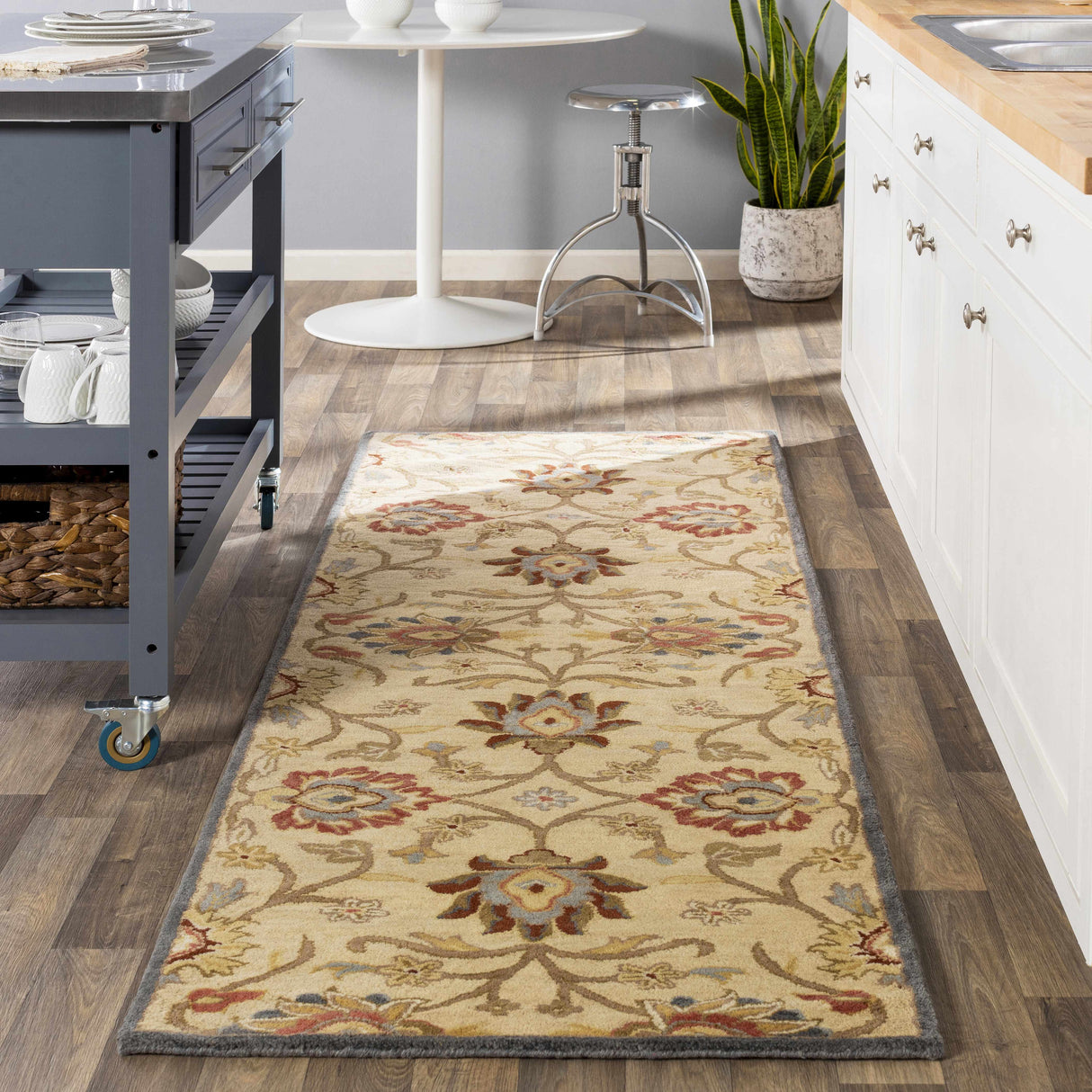 Caesar 1116 Hand Tufted Beige & Rust Wool Rug