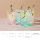 Acrylic Embossed Tumblers, Set of 4